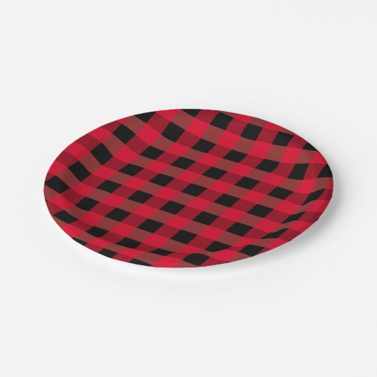 Buffalo plaid papieren bordje (Gekanteld)