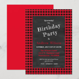 Buffalo plaid party kaart