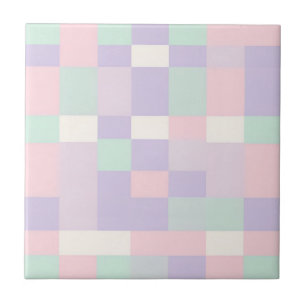 Buffalo Plaid Pastel Rustic Cottagecore Woningen Tegeltje