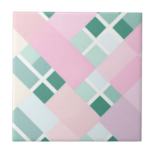 Buffalo Plaid Pastel rustieke Cottagecore huizen Tegeltje
