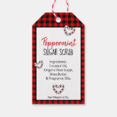 Buffalo Plaid & 🍬 Pepermunt met liefde gemaakt Cadeaulabel (Achterkant)