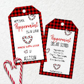 Buffalo Plaid & 🍬 Pepermunt met liefde gemaakt Cadeaulabel