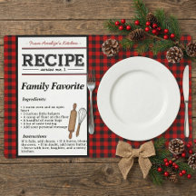 Buffalo Plaid Personalized Christmas Placemat