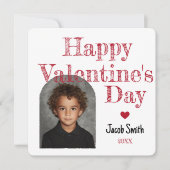 Buffalo Plaid Photo Valentine Kids Classroom Notitiekaartje (Voorkant)