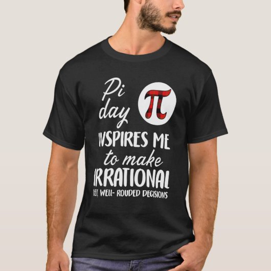 Buffalo Plaid Pi Symbol Pi Day Inspires Me Math Lo T-shirt (Voorkant)