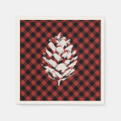 Buffalo Plaid Pinecone Servetten (Voorkant)