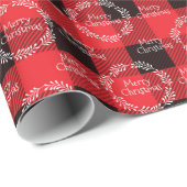 Buffalo Plaid Prettig Kerstfeest Cadeaupapier (Rol Hoek)