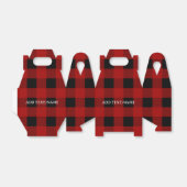 Buffalo Plaid Print in zwart en rood Custom Bedankdoosjes (Uitgevouwen)