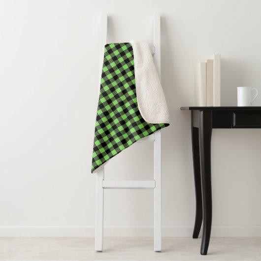 Buffalo Plaid Print Sherpa Dekbed Deken (In situ)