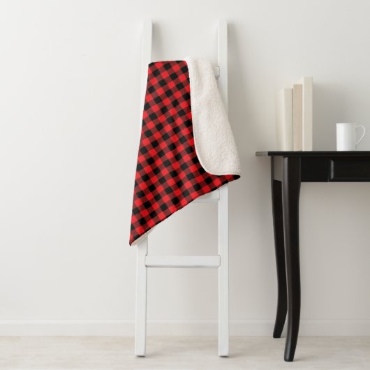 Buffalo Plaid Print Sherpa Dekbed Deken (In situ)