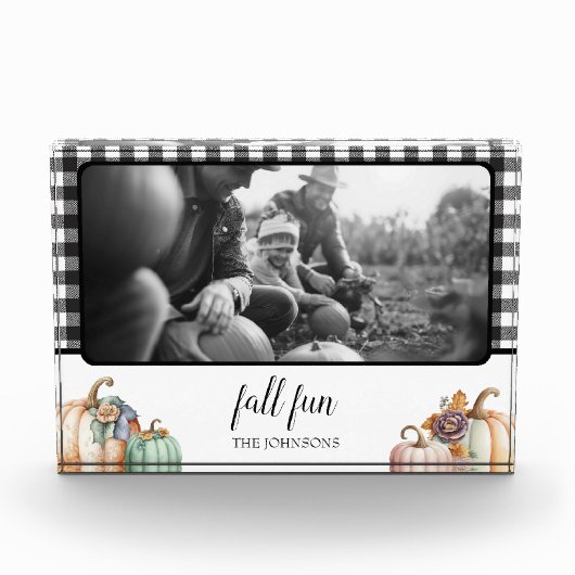 Buffalo Plaid Pumpkin Photo Block Fotoblokken (Voorkant)