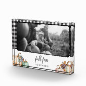Buffalo Plaid Pumpkin Photo Block Fotoblokken (Rechts)