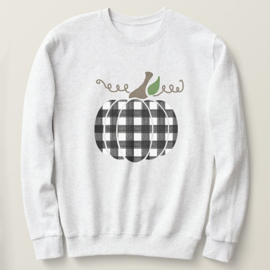 Buffalo Plaid Pumpkin Unisex Sweatshirt (Design voorkant)