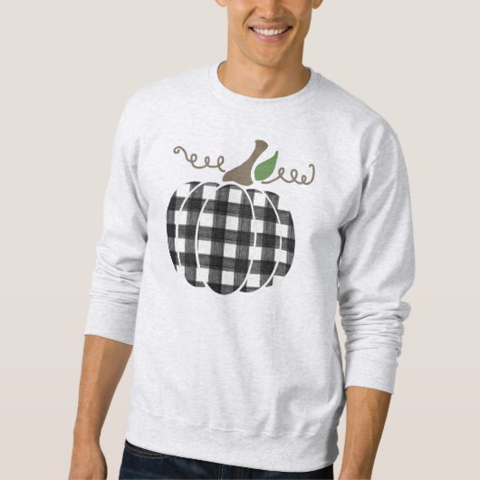 Buffalo Plaid Pumpkin Unisex Sweatshirt (Voorkant)