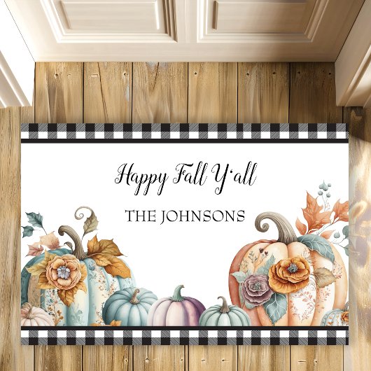 Buffalo Plaid Pumpkins Herfst Deurmat