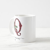 Buffalo Plaid Q Monogram Kerst Koffiemok (Voorkant links)
