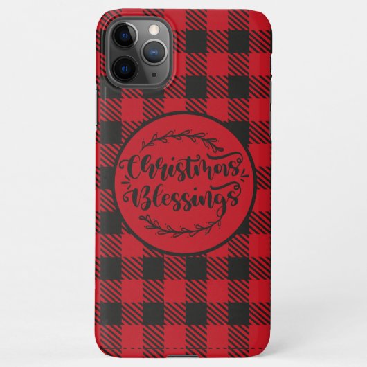 BUFFALO PLAID RED EN ZWARTE CHRISTMAS GREETING iPhone HOESJE (Achterkant)
