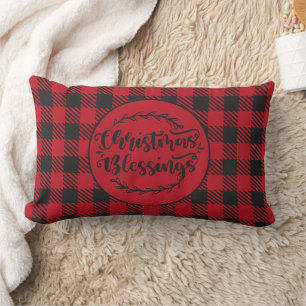 BUFFALO PLAID RED EN ZWARTE CHRISTMAS GREETING KUSSEN