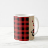 Buffalo Plaid Red Rustic Stag Koffiemok (Voorkant rechts)