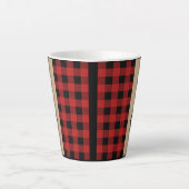 Buffalo Plaid Red Rustic Stag Latte Mok (Voorkant)