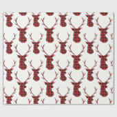 Buffalo Plaid Reindeer Cadeaupapier (Vlak)