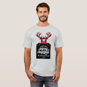 Buffalo Plaid Reindeer Customized Christmas Family T-shirt (Voorkant volledig)
