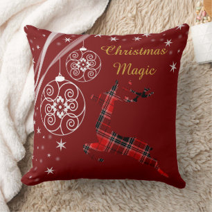 Buffalo Plaid Rendier Kerstsfeer Ornamenten Kussen