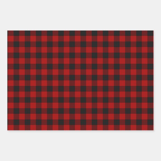 Buffalo Plaid Rob Roy Check rood geruite patroon Inpakpapier Vel (Voorkant 3)