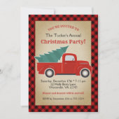 Buffalo Plaid Rode Truck en Tree Kerstfeest Kaart (Voorkant)