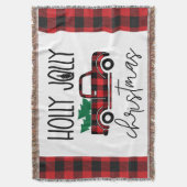 Buffalo Plaid Rode Truck Kerst Gooi B Deken (Voorkant Verticaal)