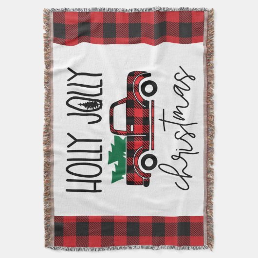 Buffalo Plaid Rode  Truck Kerst Gooi B Deken (Voorkant Verticaal)