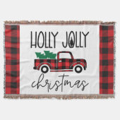 Buffalo Plaid Rode  Truck Kerst Gooi B Deken (Voorkant)