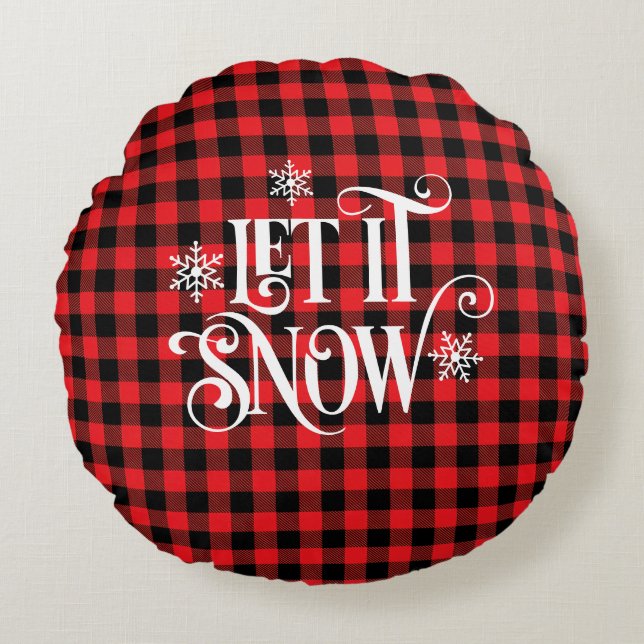 Buffalo Plaid Rond Kussen (Voorkant)