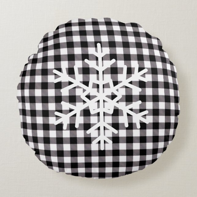 Buffalo Plaid Rond Kussen (Voorkant)