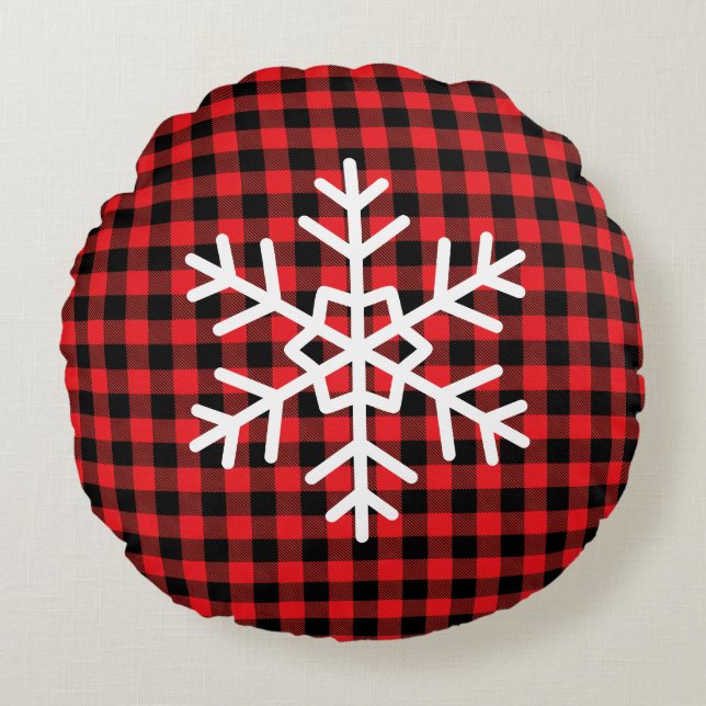 Buffalo Plaid Rond Kussen (Voorkant)