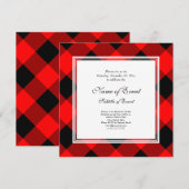 Buffalo Plaid Rood en Zwart Kerstfeest Kaart (Voorkant / Achterkant)