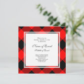 Buffalo Plaid Rood en Zwart Kerstfeest Kaart (Staand voorkant)