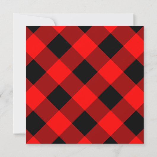 Buffalo Plaid Rood en Zwart Kerstfeest Kaart (Achterkant)