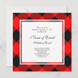 Buffalo Plaid Rood en Zwart Kerstfeest Kaart