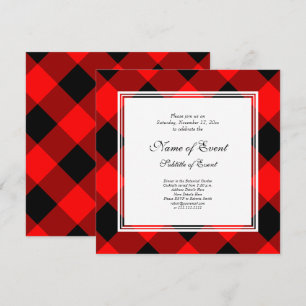 Buffalo Plaid Rood en Zwart Kerstfeest Kaart