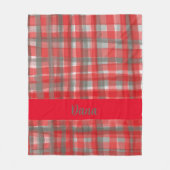 Buffalo Plaid Rood Grijs Tartan Moderne waterverf Fleece Deken (Voorkant)