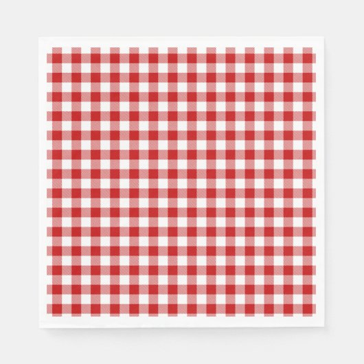 Buffalo Plaid Rood Wit Klassiek Feest Leuk Servet (Voorkant)