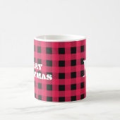 Buffalo Plaid Rood Zwart Check Monogram Kerstmis Koffiemok (Center)
