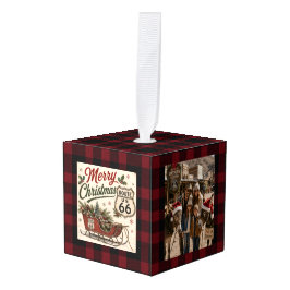 Buffalo Plaid Route 66 Foto Aandenken Decoratie