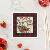 Buffalo Plaid Route 66 Kersttafel Servet (Insitu)