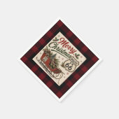 Buffalo Plaid Route 66 Kersttafel Servet (Hoek)