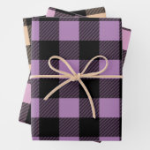 Buffalo Plaid Roze, Paarse en Oranje tinten Inpakpapier Vel (In situ)