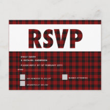 Buffalo Plaid RSVP-kaart Modern ELK EVENEMENT