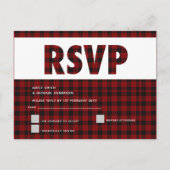 Buffalo Plaid RSVP-kaart Modern ELK EVENEMENT Uitnodiging Briefkaart (Voorkant)