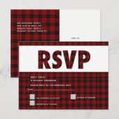 Buffalo Plaid RSVP Kaart Modern ELKE GEBEURTENIS (Voorkant / Achterkant)
